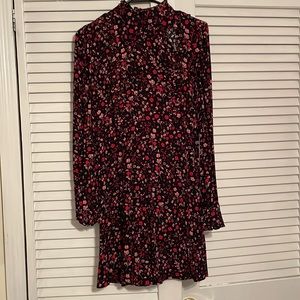Express High Neck Floral Long Sleeve Dress